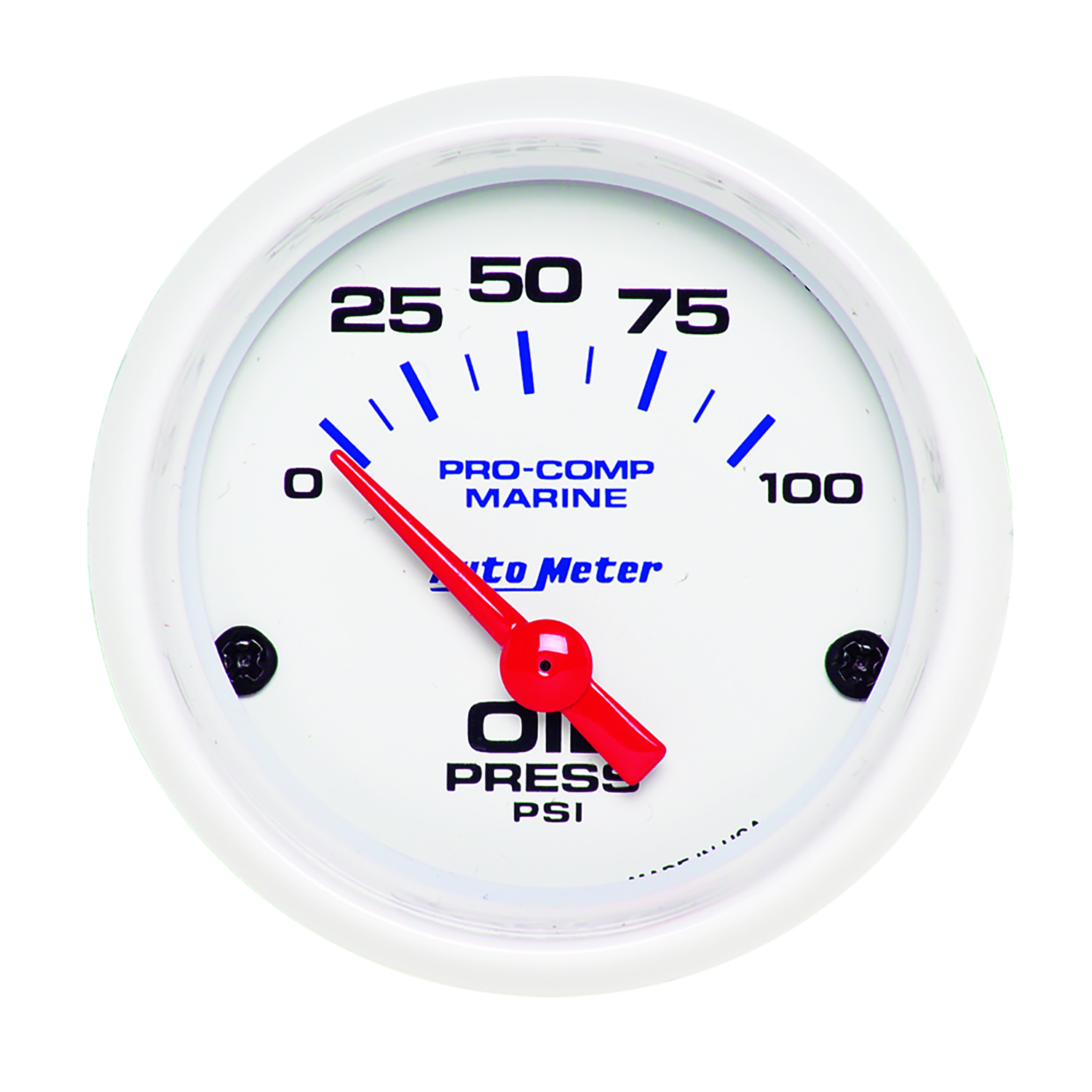 AUTOMETER Oil Pressure Gauge 2 1/16", 100PSI, Electric, Marine White