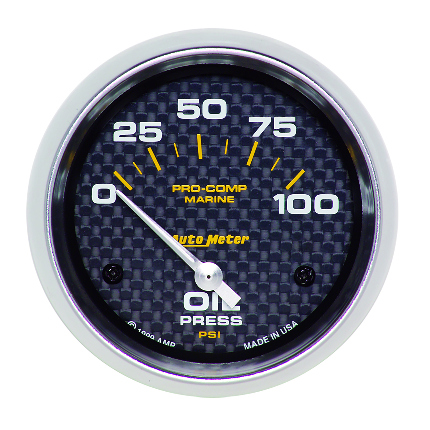 AUTOMETER Oil Pressure Gauge 2 5/8", 100PSI, Electric, Marine Carbon Fibre