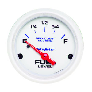 AUTOMETER Fuel Level Gauge 2 1/16", 240° To 33°F, Elec, Marine White