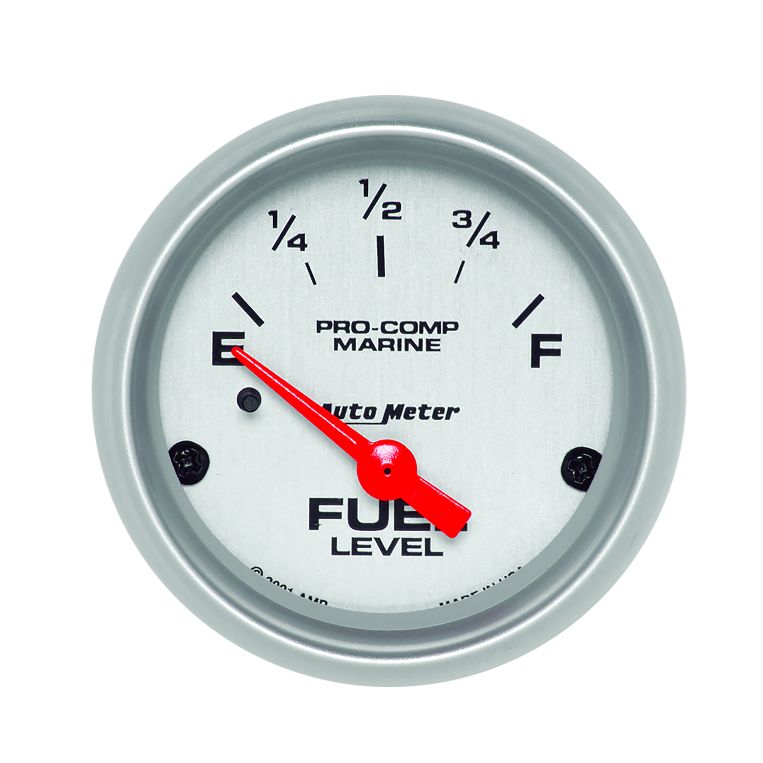 AUTOMETER Fuel Level Gauge 2 1/16", 240° To 33°F, Elec, Marine Silver