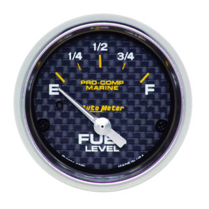 AUTOMETER Fuel Level Gauge 2 1/16", 240° To 33°F, Elec, Marine Carbon Fibre