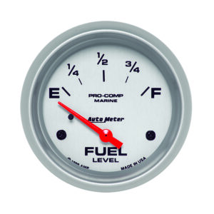 AUTOMETER Fuel Level Gauge 2 5/8", 240° To 33°F, Elec, Marine Silver