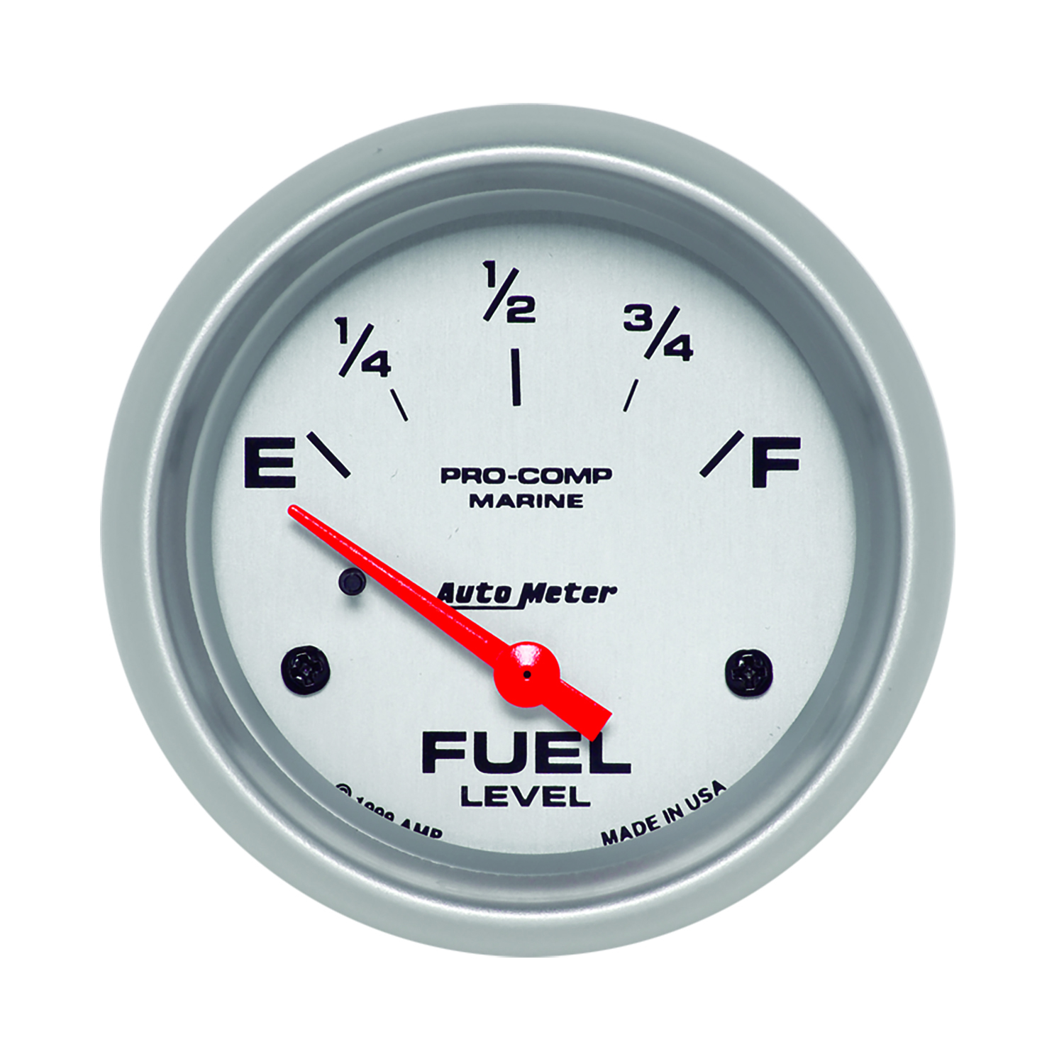 AUTOMETER Fuel Level Gauge 2 5/8", 240° To 33°F, Elec, Marine Silver
