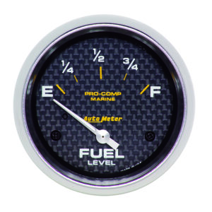 AUTOMETER Fuel Level Gauge 2 5/8", 240° To 33°F, Elec, Marine Carbon Fibre