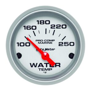 AUTOMETER Water Temperature Gauge 2 1/16", 100-250°f, Electric, Marine Silver