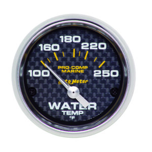 AUTOMETER Water Temperature Gauge 2 1/16", 100-250°f, Electric, Marine Carbon Fibre