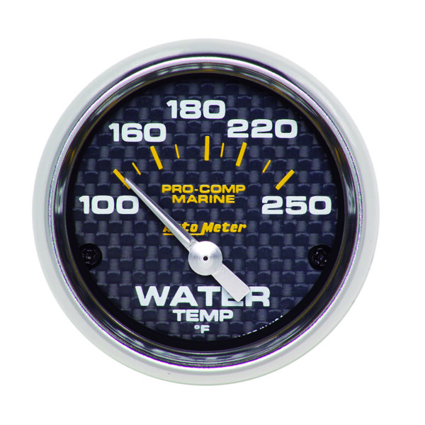 AUTOMETER Water Temperature Gauge 2 1/16", 100-250°f, Electric, Marine Carbon Fibre