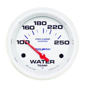 AUTOMETER Water Temperature Gauge 2 5/8", 100-250°f, Electric, Marine White