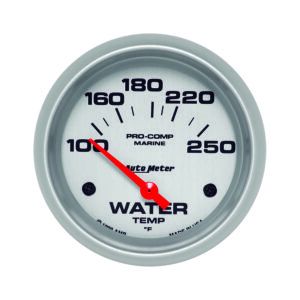 AUTOMETER Water Temperature Gauge 2 5/8", 100-250°f, Electric, Marine Silver