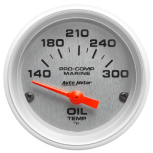 AUTOMETER Oil Temperature Gauge 2 1/16", 140-300°f, Electric, Marine Silver