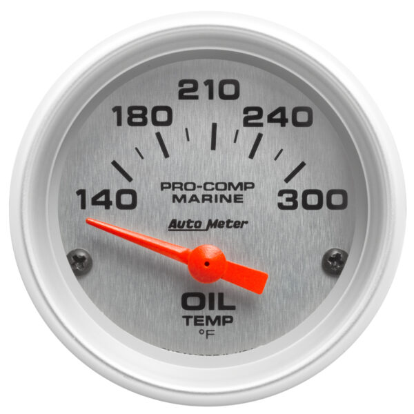 AUTOMETER Oil Temperature Gauge 2 1/16", 140-300°f, Electric, Marine Silver