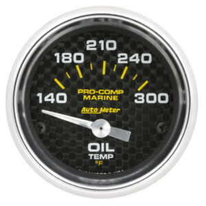 AUTOMETER Oil Temperature Gauge 2 1/16", 140-300°f, Electric, Marine Carbon Fibre