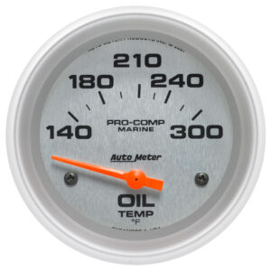 AUTOMETER Oil Temperature Gauge 2 5/8", 140-300°f, Electric, Marine Silver