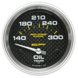 AUTOMETER Oil Temperature Gauge 2 5/8", 140-300°f, Electric, Marine Carbon Fibre