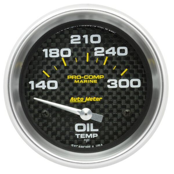 AUTOMETER Oil Temperature Gauge 2 5/8", 140-300°f, Electric, Marine Carbon Fibre