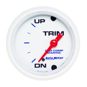 AUTOMETER Gauge, Trim Level, 2 1/16", 0°Down-90°Up, Electric, Marine White