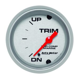 AUTOMETER Gauge, Trim Level, 2 1/16", 0°Down-90°Up, Electric, Marine Silver