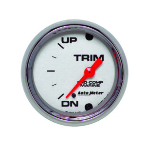 AUTOMETER Gauge, Trim Level, 2 1/16", 0°Down-90°Up, Electric, Marine Chrome