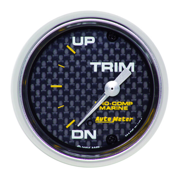 AUTOMETER Gauge, Trim Level, 2 1/16", 0°Down-90°Up, Electric, Marine Carbon Fibre
