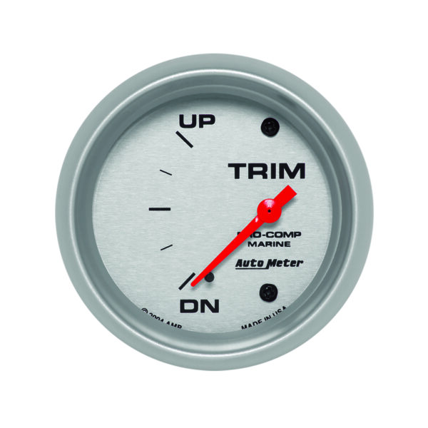 AUTOMETER Gauge, Trim Level, 2 5/8", 0°Down-90°Up, Electric, Marine Silver