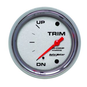 AUTOMETER Gauge, Trim Level, 2 5/8", 0°Down-90°Up, Electric, Marine Chrome
