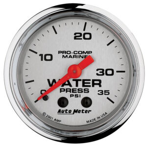 AUTOMETER Water Pressure Gauge 2 1/16", 35PSI, Mechanical, Marine Chrome