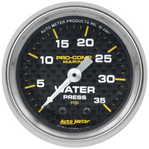 AUTOMETER Water Pressure Gauge 2 1/16", 35PSI, Mechanical, Marine Carbon Fibre