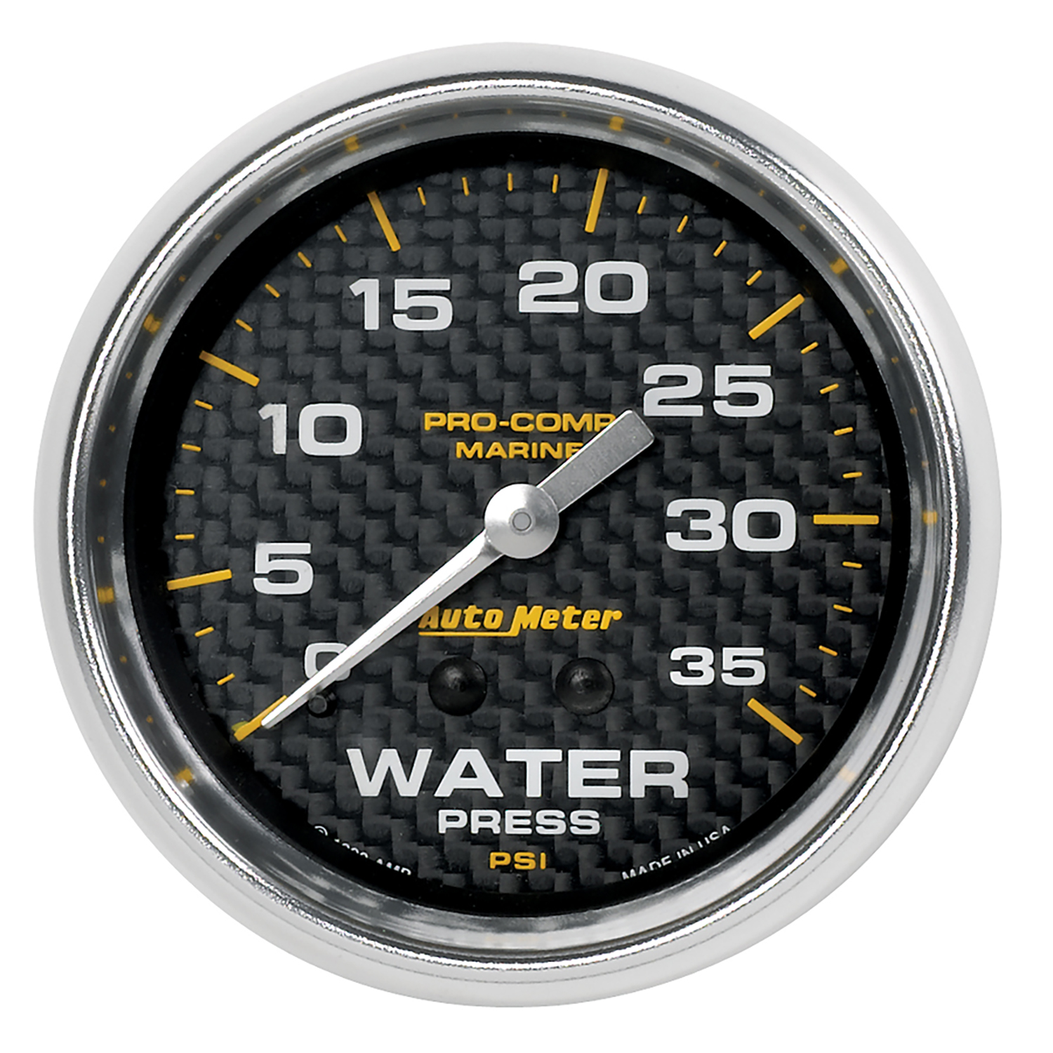 AUTOMETER Water Pressure Gauge 2 5/8", 35PSI, Mechanical, Marine Carbon Fibre