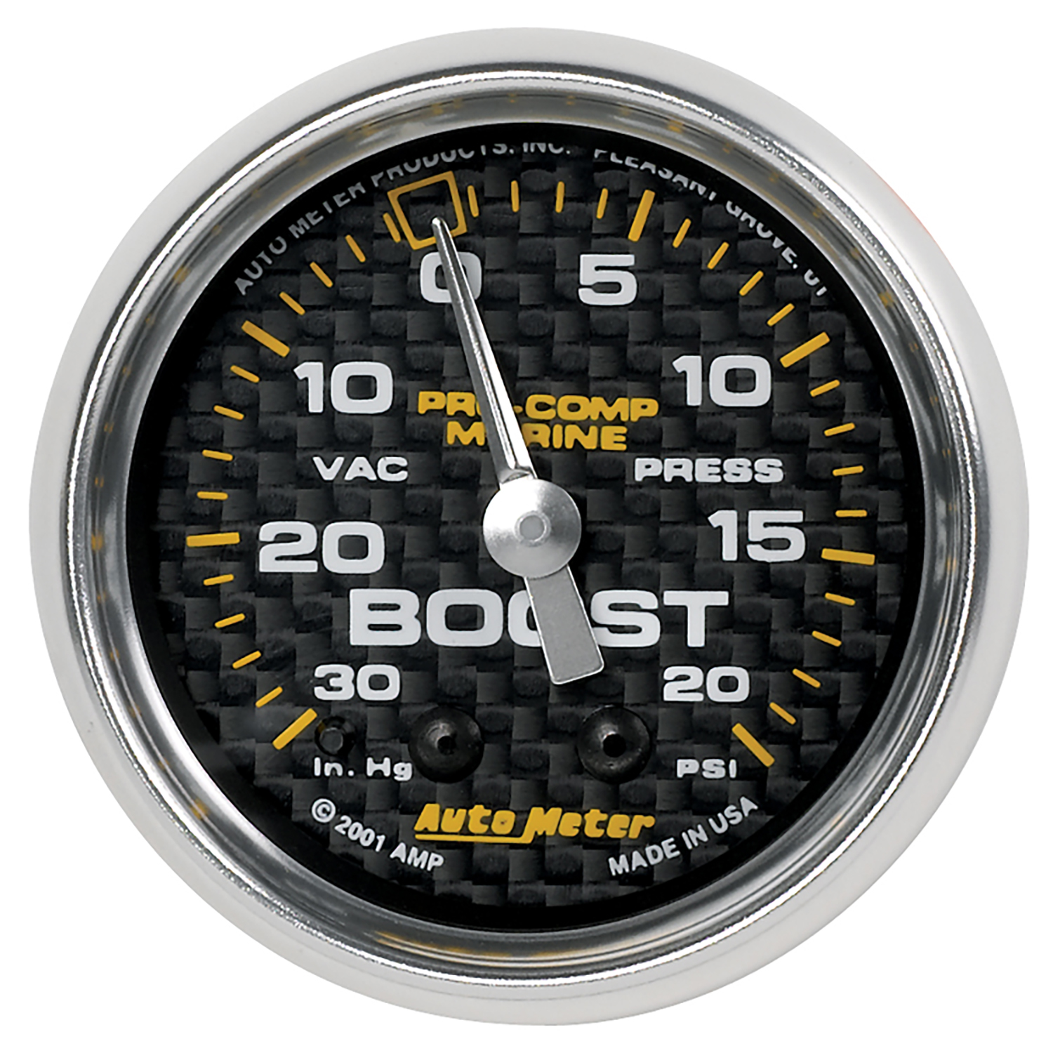 AUTOMETER Vacuum/Boost Gauge 2 1/16", 30Inhg-20PSI, Mechanical, Marine Carbon Fibre