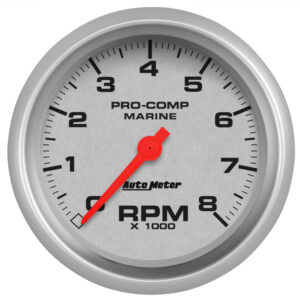 AUTOMETER Tachometer Gauge 3 3/8", 8K RPM, Marine Silver