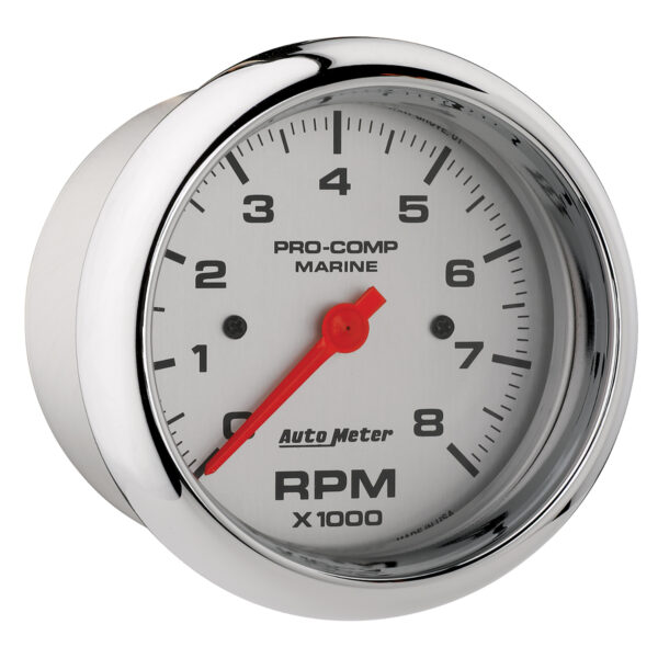 AUTOMETER Tachometer Gauge 3 3/8", 8K RPM, Marine Chrome - Image 3