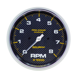 AUTOMETER Tachometer Gauge 5", 8K RPM, Marine Carbon Fibre