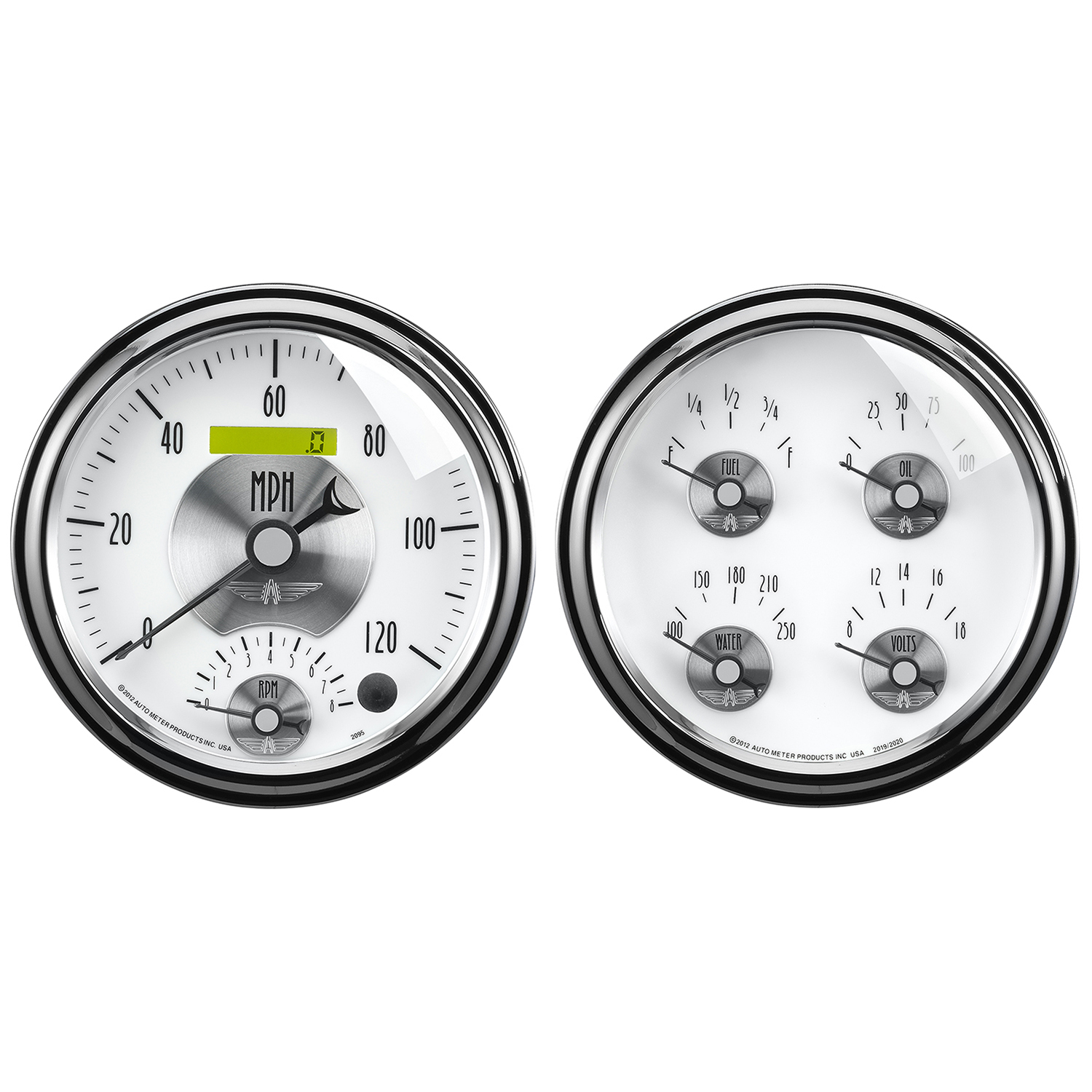 AUTOMETER 2pc Gauge Kit Quad & Tach/Speedo, 5", Prestige Pearl