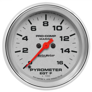 AUTOMETER Gauge, Pyrometer, 2 5/8", 0-1,600°f, Marine Chrome