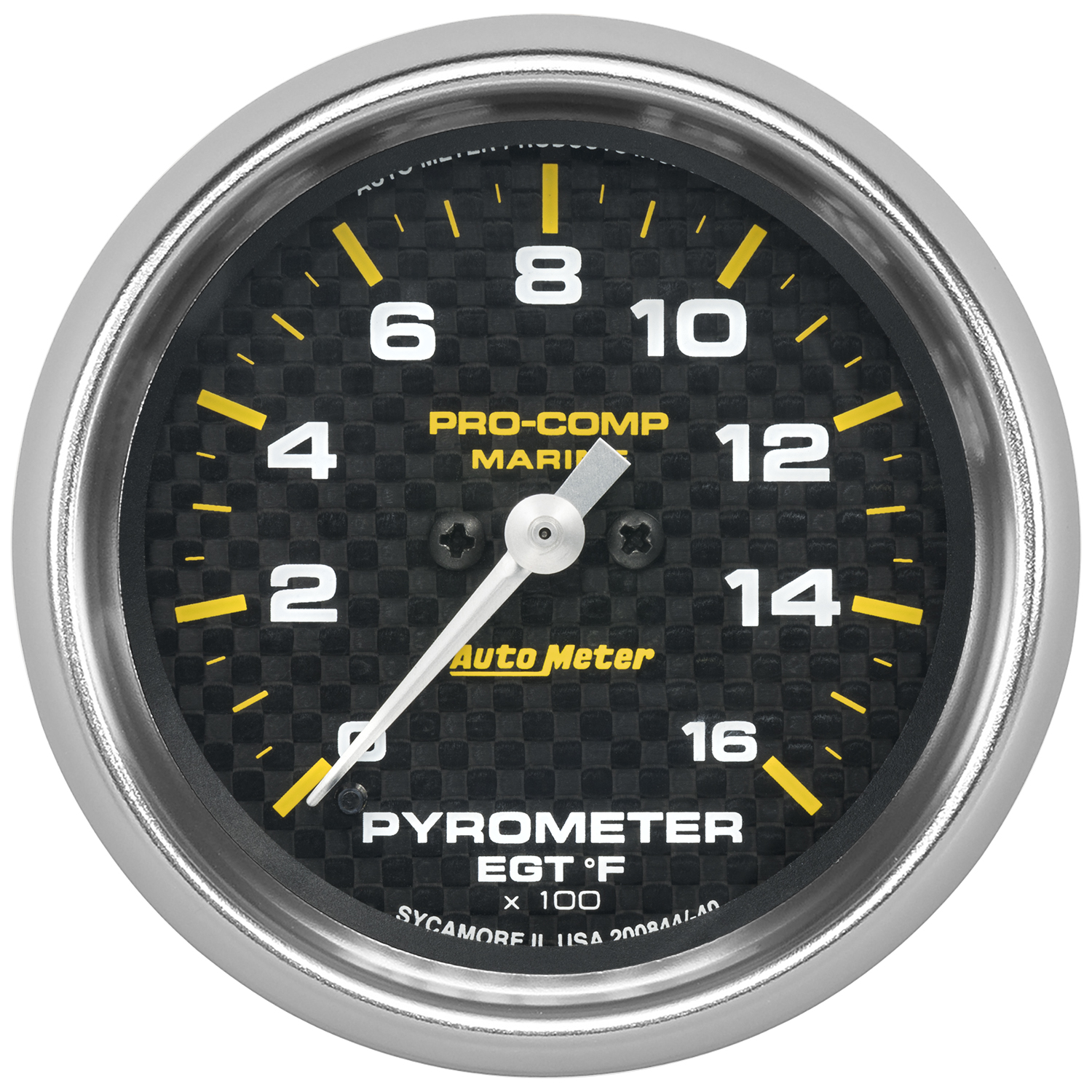 AUTOMETER Gauge, Pyrometer, 2 5/8", 0-1,600&deg;f, Marine Carbon Fibre