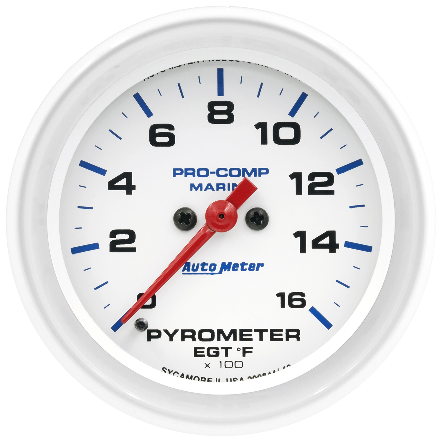 AUTOMETER Gauge, Pyrometer, 2 5/8", 0-1,600&deg;f, Marine White