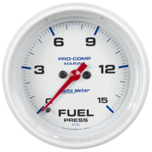 AUTOMETER Fuel Pressure Gauge 2 1/16", 15PSI, Digital Stepper Motor, Marine White