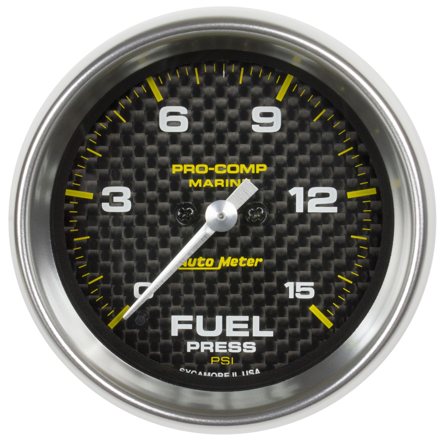 AUTOMETER Fuel Pressure Gauge 2 1/16", 15PSI, Digital Stepper Motor, Marine Carbon Fibre