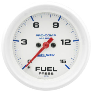 AUTOMETER Fuel Pressure Gauge 2 5/8", 15PSI, Digital Stepper Motor, Marine White