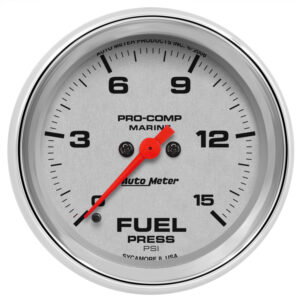 AUTOMETER Fuel Pressure Gauge 2 5/8", 15PSI, Digital Stepper Motor, Marine Chrome