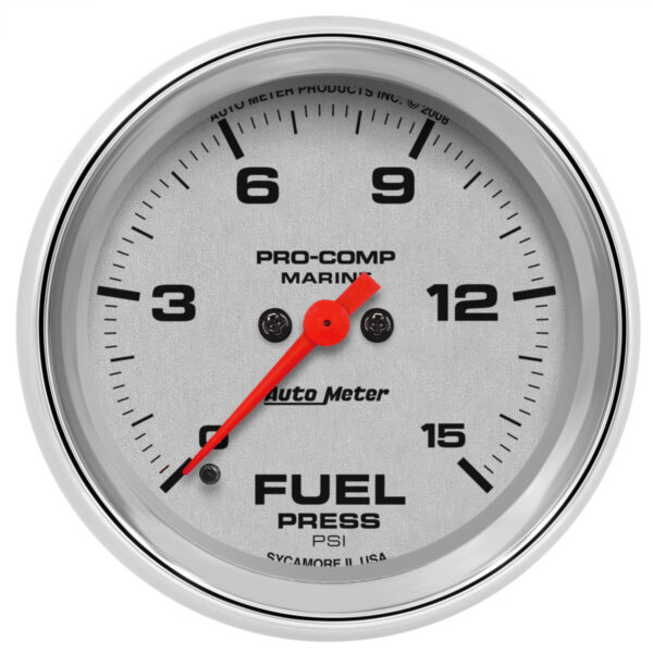 AUTOMETER Fuel Pressure Gauge 2 5/8", 15PSI, Digital Stepper Motor, Marine Chrome