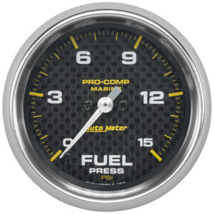 AUTOMETER Fuel Pressure Gauge 2 5/8", 15PSI, Digital Stepper Motor, Marine Carbon Fibre