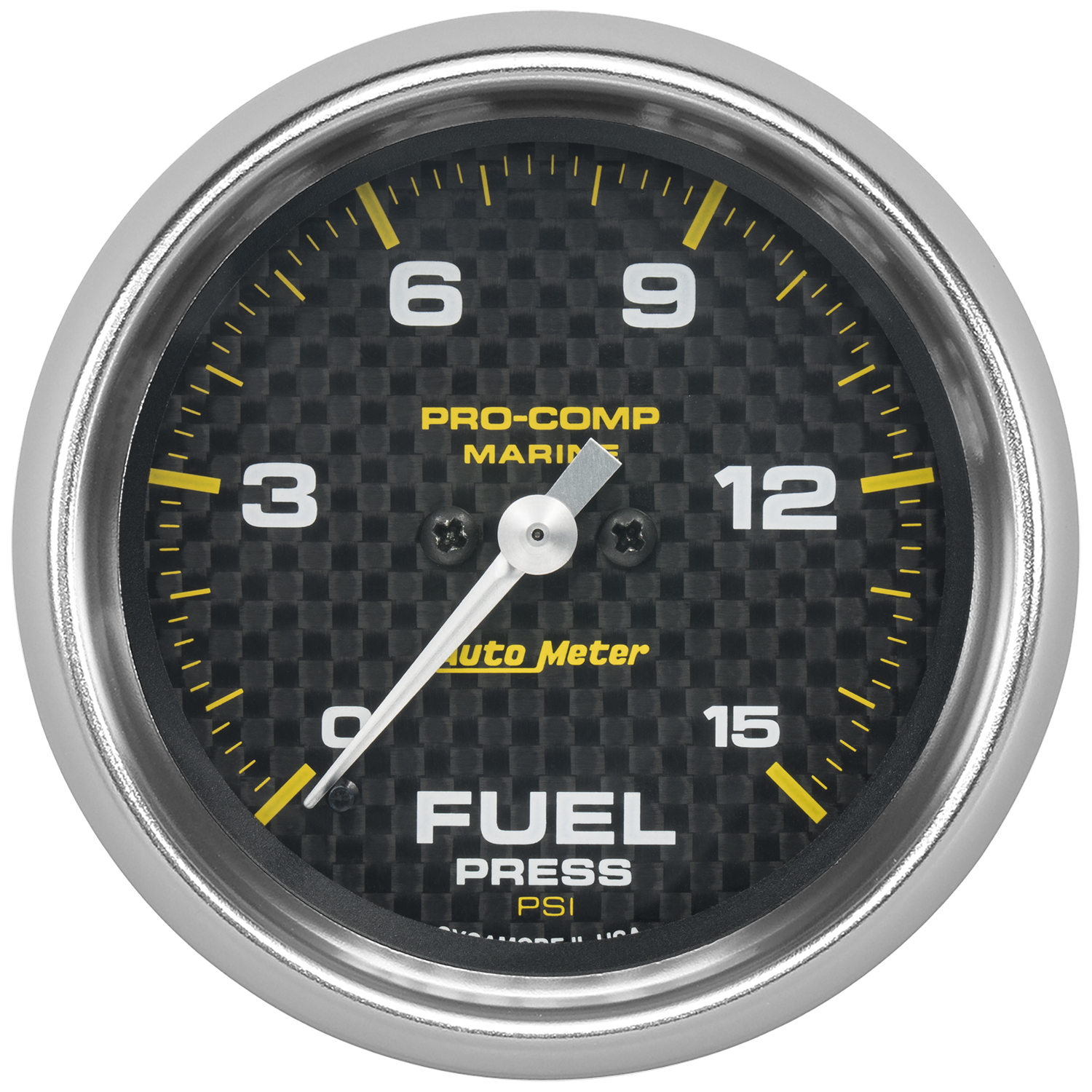 AUTOMETER Fuel Pressure Gauge 2 5/8", 15PSI, Digital Stepper Motor, Marine Carbon Fibre
