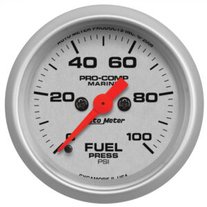 AUTOMETER Fuel Pressure Gauge 2 1/16", 100PSI, Digital Stepper Motor, Marine Silver