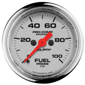 AUTOMETER Fuel Pressure Gauge 2 1/16", 100PSI, Digital Stepper Motor, Marine Chrome