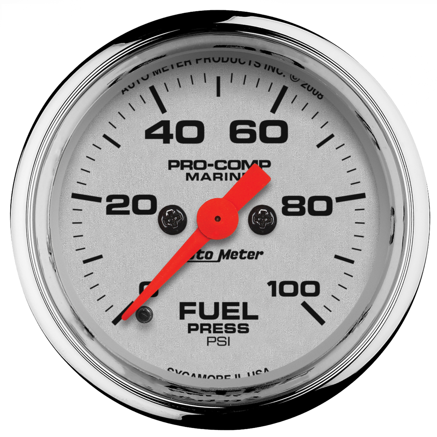 AUTOMETER Fuel Pressure Gauge 2 1/16", 100PSI, Digital Stepper Motor, Marine Chrome