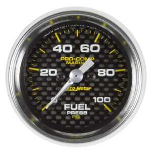 AUTOMETER Fuel Pressure Gauge 2 1/16", 100PSI, Digital Stepper Motor, Marine Carbon