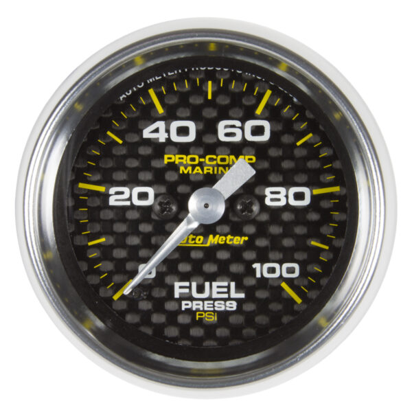 AUTOMETER Fuel Pressure Gauge 2 1/16", 100PSI, Digital Stepper Motor, Marine Carbon