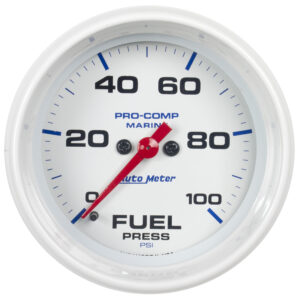 AUTOMETER Fuel Pressure Gauge 2 5/8", 100PSI, Digital Stepper Motor, Marine White