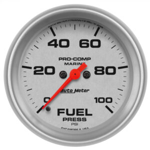AUTOMETER Fuel Pressure Gauge 2 5/8", 100PSI, Digital Stepper Motor, Marine Silver